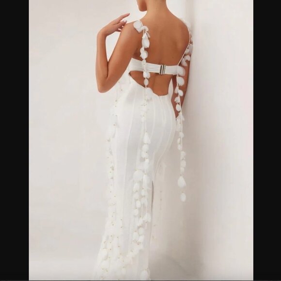 SOLD OUT White Corset Petal Linen Maxi Dress - WORN ONCE! - Picture 3 of 4